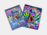 A Snoop Dogg Mylar bag designed for 3.5 grams, with a box. This smell-proof packaging preserves potency. Featuring a unique design for secure storage.