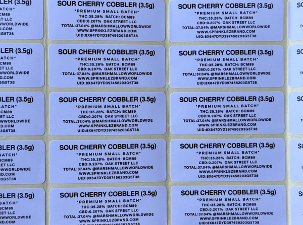 Sour Cherry Cobbler 3.5G Sprinkelz Mylar Bag (Label & Authenticity Stickers Included)