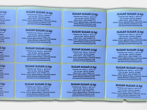 Sugar Sugar Marshmallow Sprinkelz Mylar Bag 3.5 Grams (Label & Authenticity Stickers Included)