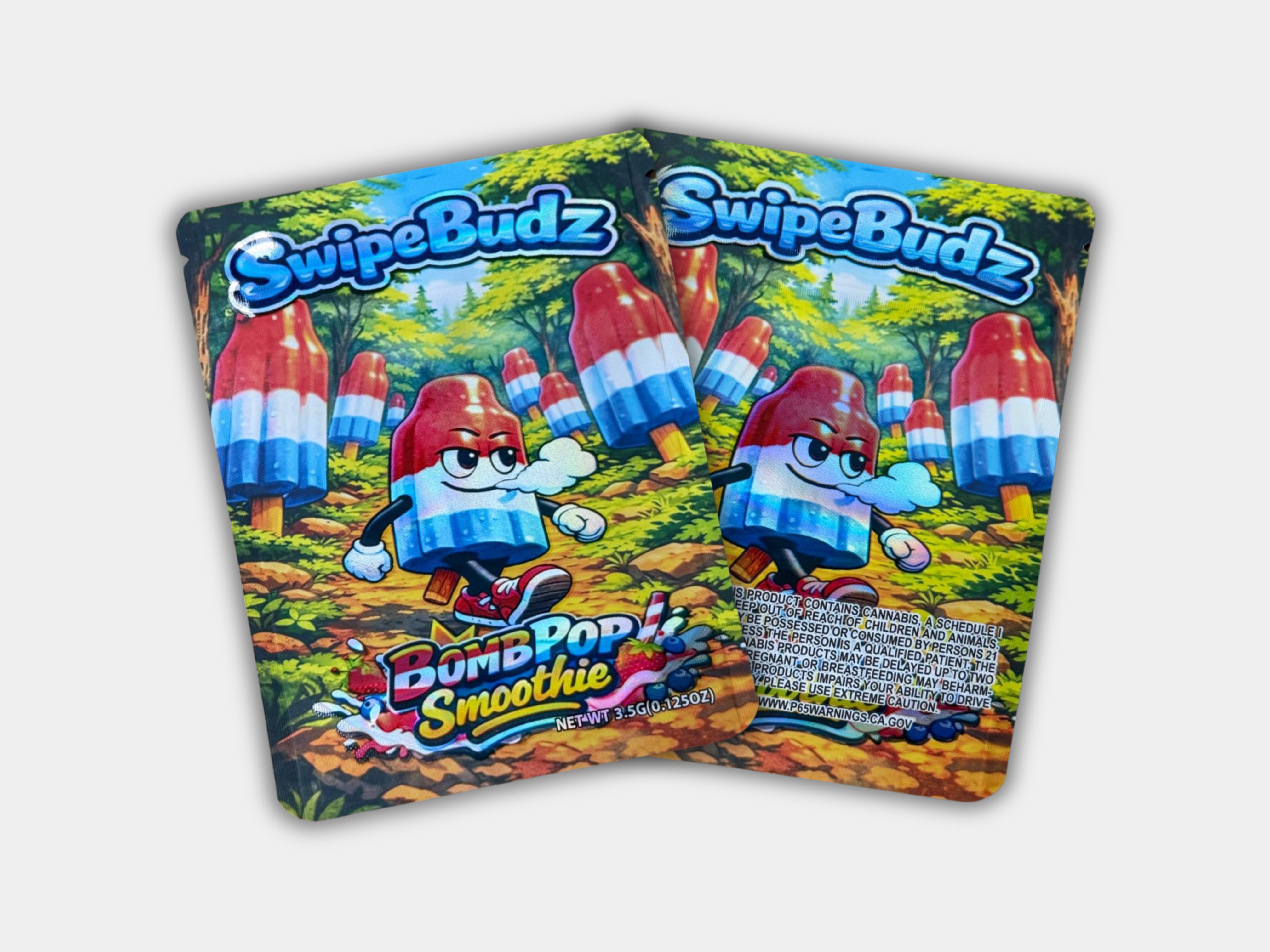 BombShell / Signature Series 【g-rap】 SwipeBudz Bomb Pop Smoothie 3.5G Mylar Bag | Smell Proof Packaging