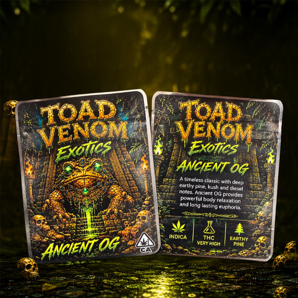 Toad Ancent OG Custom 3.5G Sticker Mylar Bag