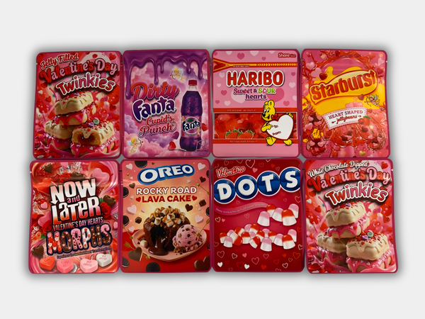 Valentine’s Day Candy Collection – 8 Design Mylar Set (3.5g)
