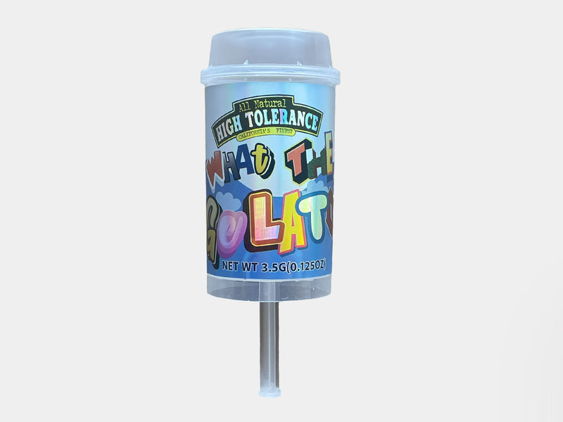 New Push Up 3.5g container with sticker applied.