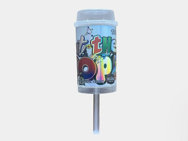 New Push Up 3.5g container with sticker applied.