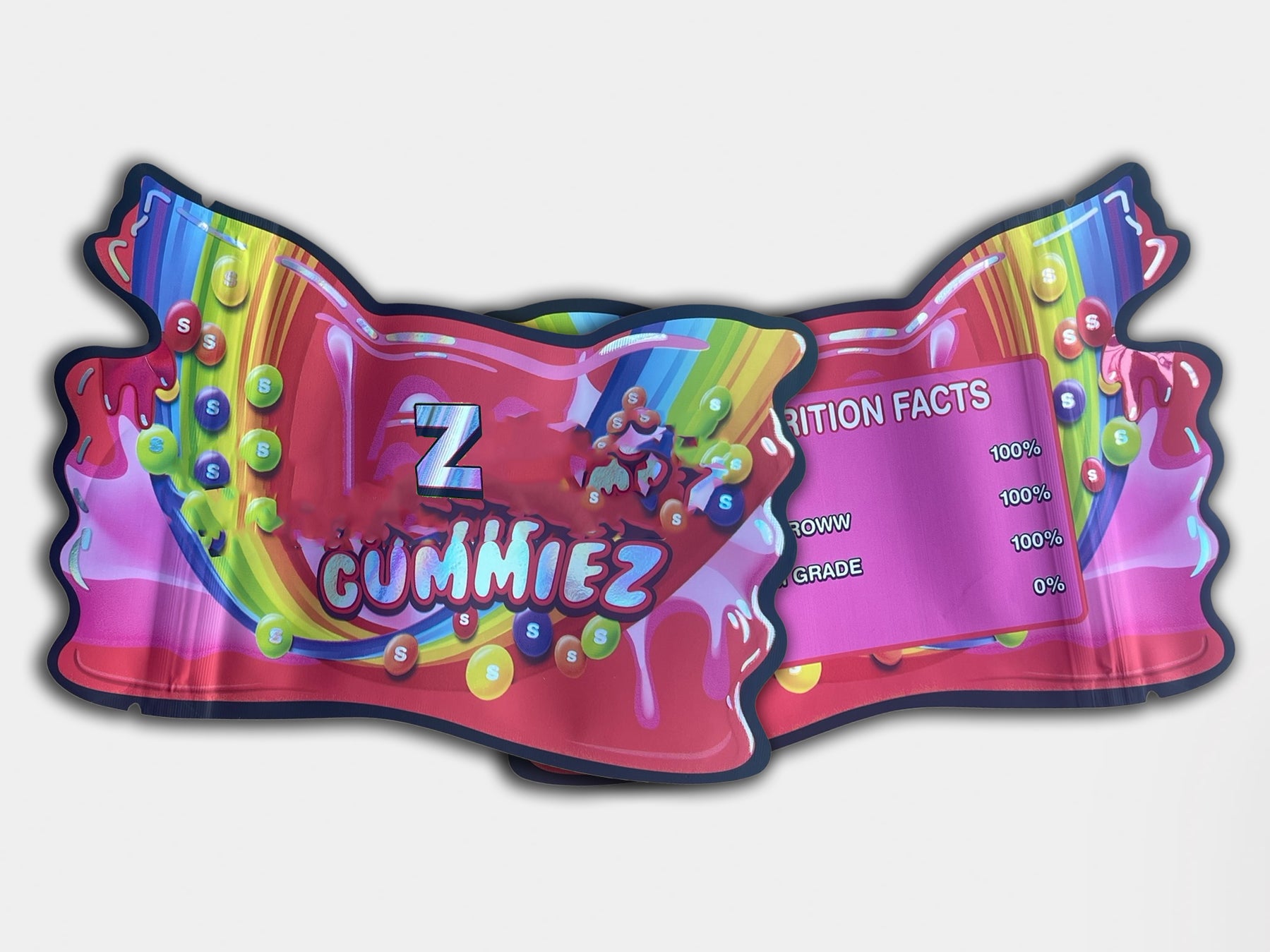Z Gummies 3.5G Mylar Bag | Holographic Smell-Proof Packaging – Gorilla ...