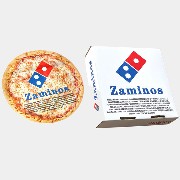 Zaminos Pizza Box with Mylar Bags 3.5g Box Packaging