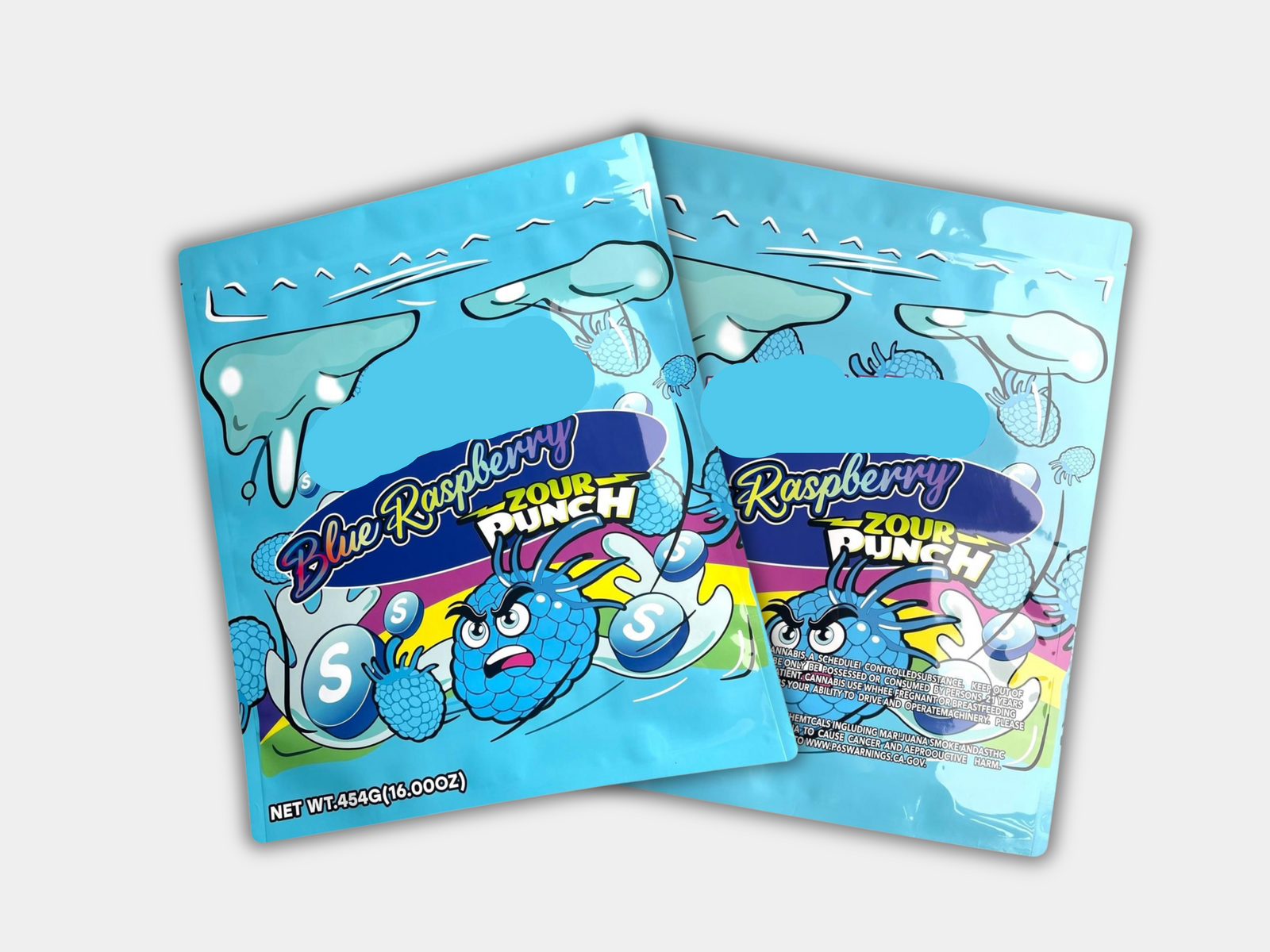 Zkittles Blue Raspberry Zour Punch (16oz) 1lb Mylar Bag | Bulk