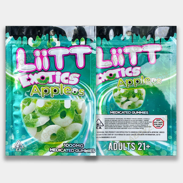 Liit Exotics Appleos 1000 mg edibles mylar bags 