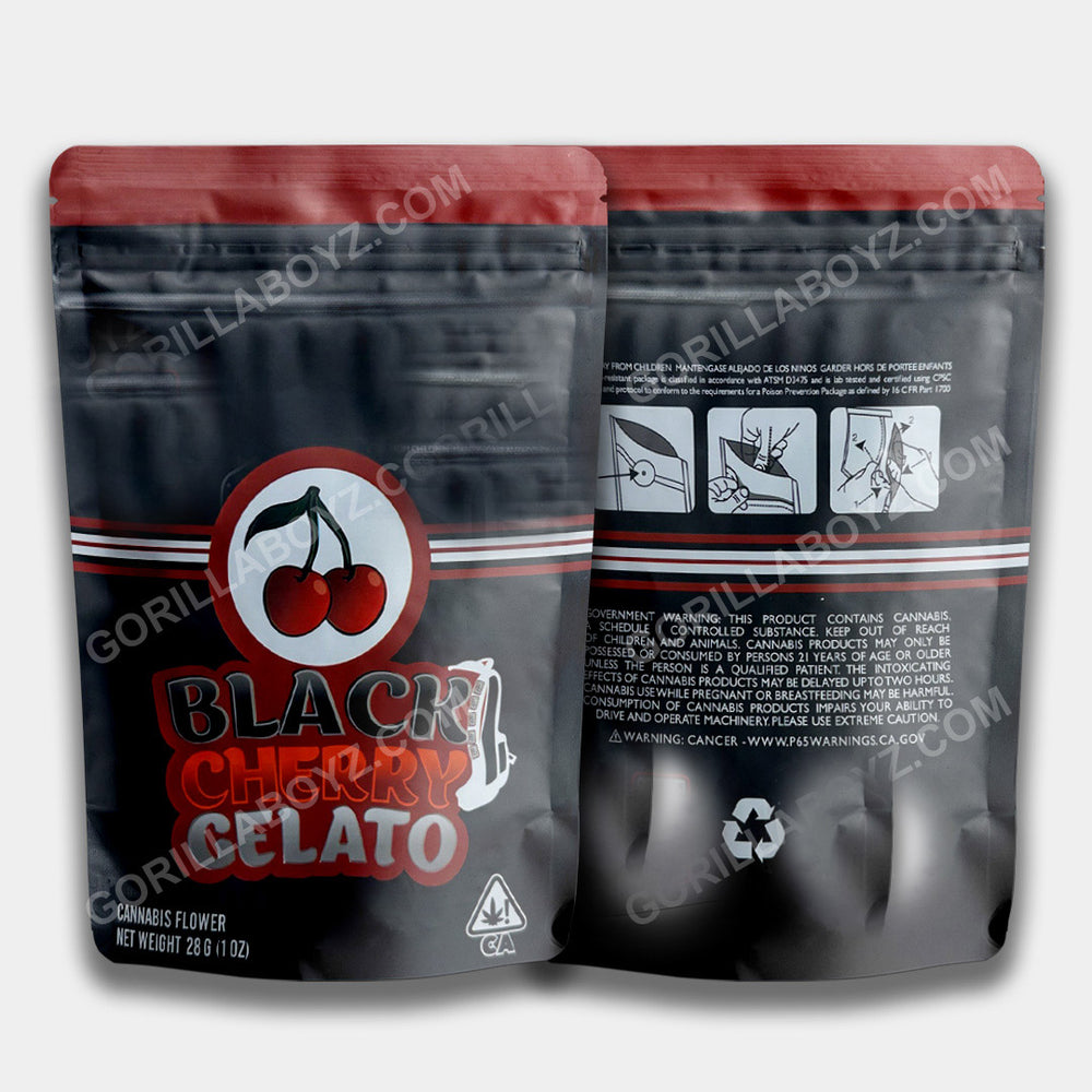Black Cherry Gelato Mylar Bag 1 oz | Smell-Proof Ziplocks