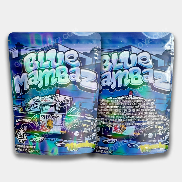Blue Mambaz 3.5 gram mylar bags