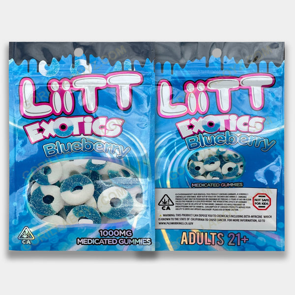 Liit Exotics Blueberry mylar bags 1000 mg
