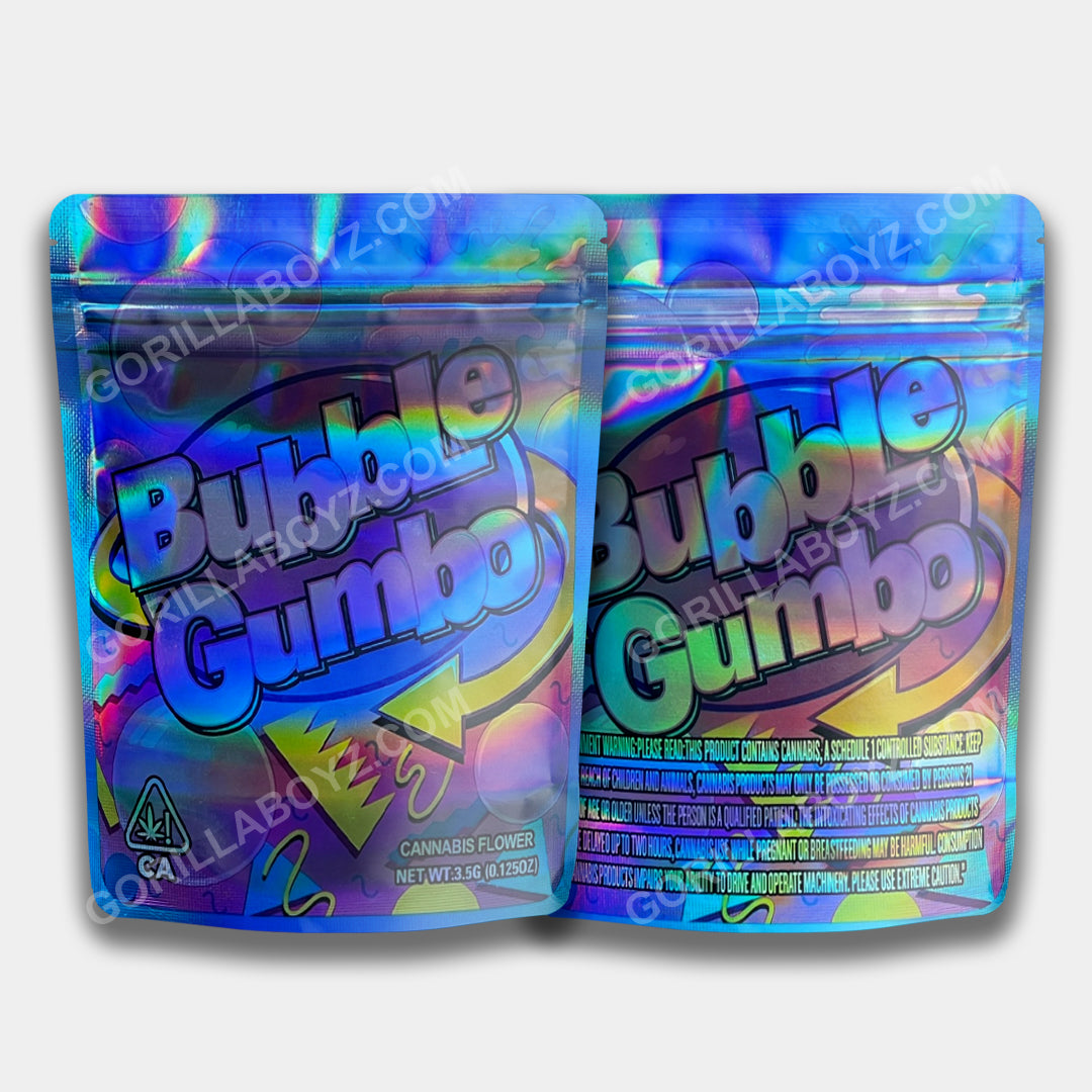 Bubble Gumbo Holographic Mylar Bag 3.5 Grams | Ziplocks – Gorilla Boyz Inc