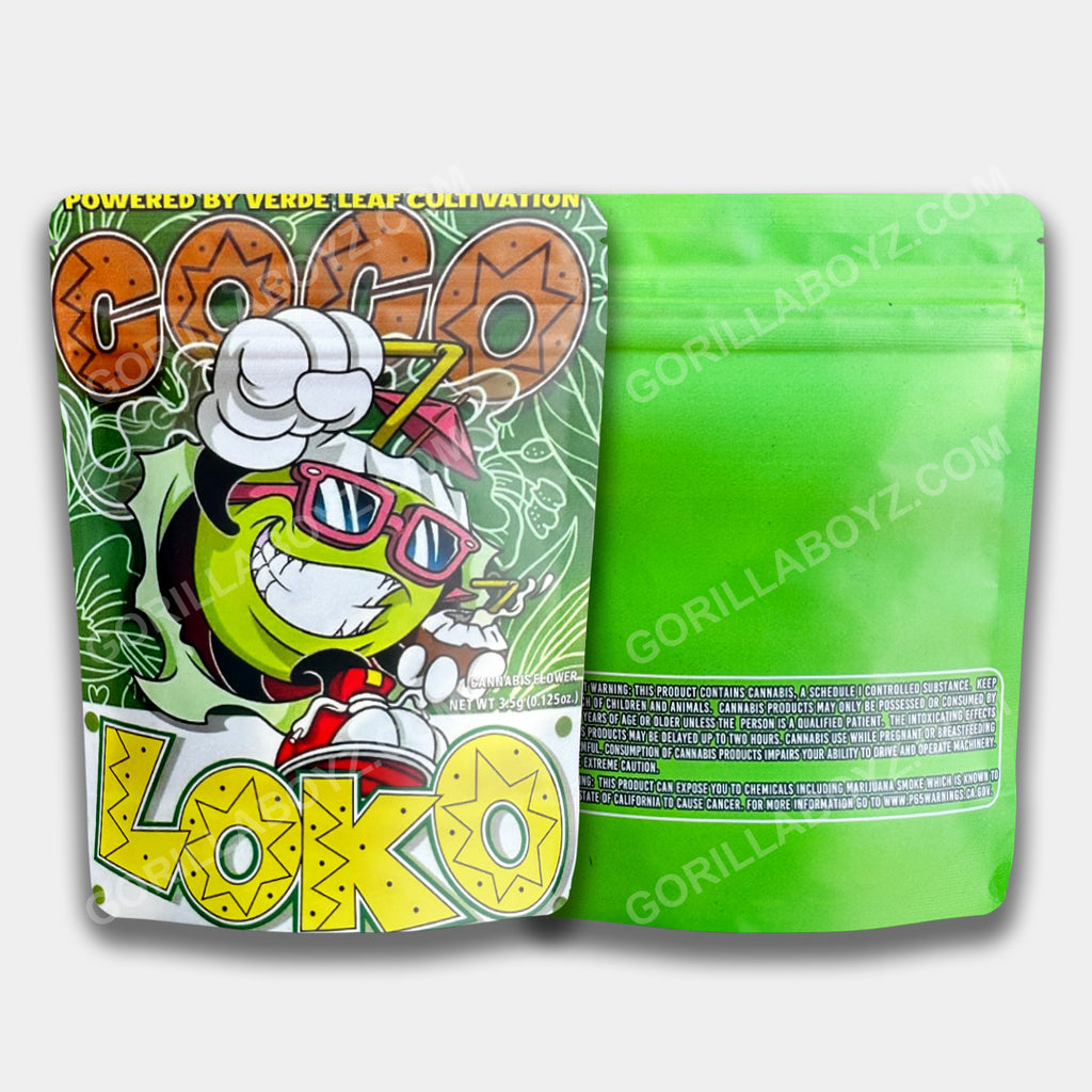 ハニーココ 3袋 Coco Loko Mylar Bag 3.5 Grams | Smell Proof Bags – Gorilla Boyz Inc