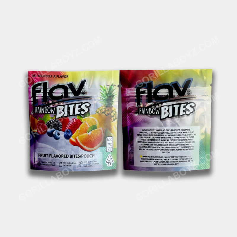 Flav Rainbow Bites Fruit Punch mylar bags 600 mg