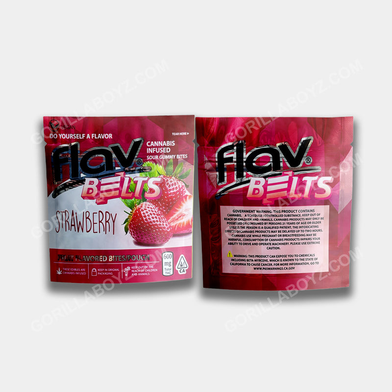 Flav Belts Strawberry mylar bags 600 mg