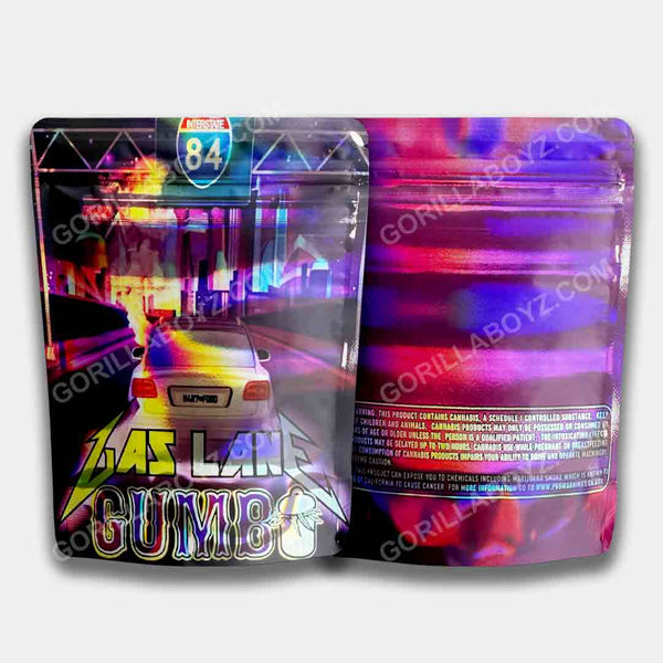 Gas Lane Gumbo Holographic mylar bags 3.5 grams