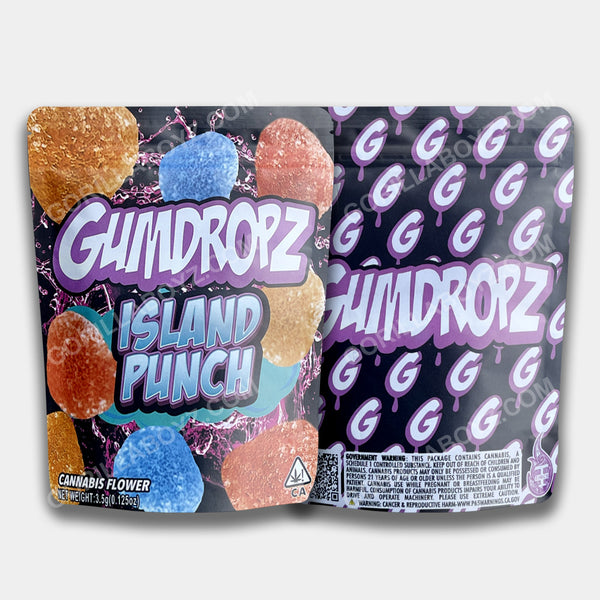 Gumdropz Island Punch mylar bags 3.5 grams sandy material