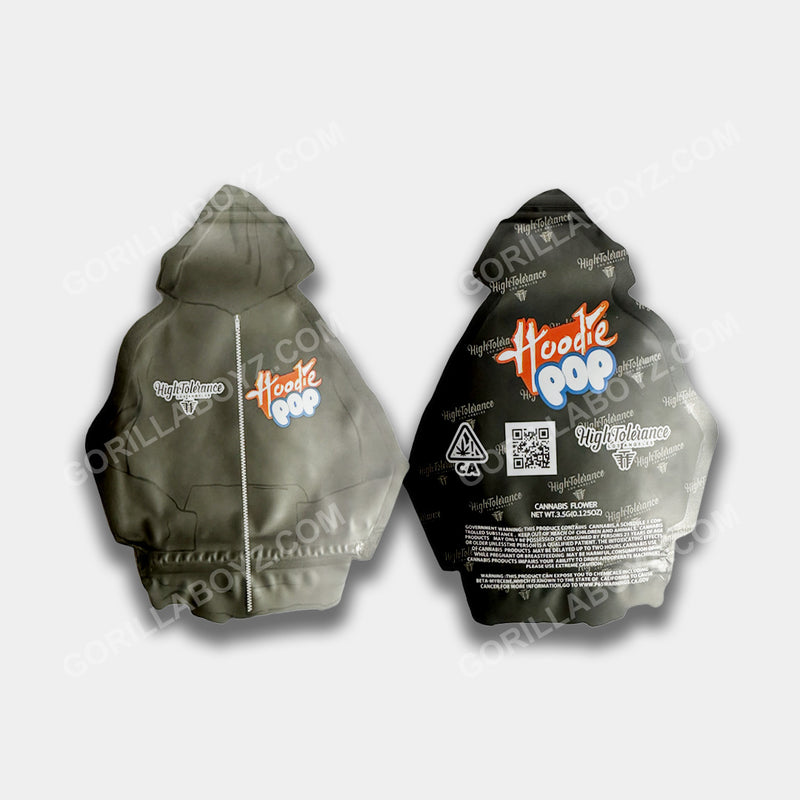 Hoodie Pop mylar bags 3.5 grams