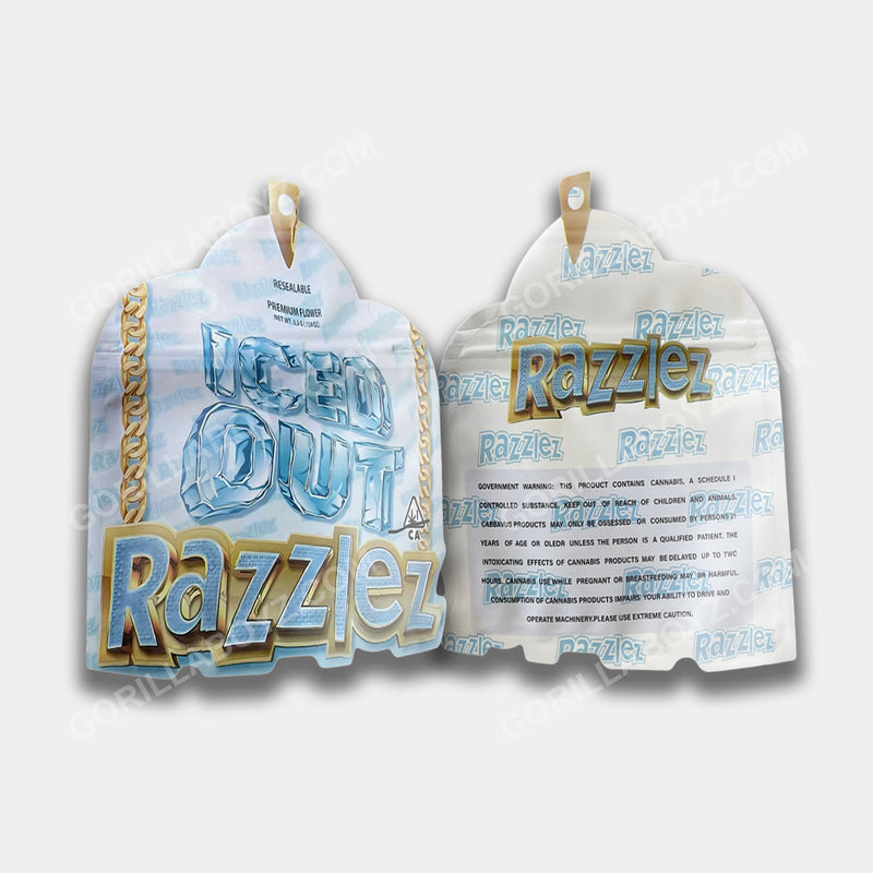 Iced Out Razzled mylar bags 3.5 grams