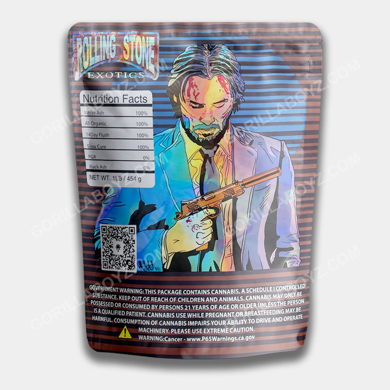 John Wick rolling stone exotics 1 lb mylar bags