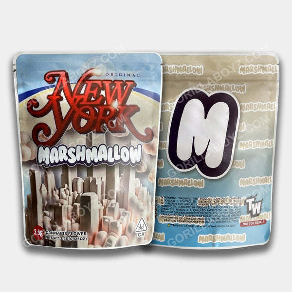 New York Marshmallow (Soft Sticker Material)  Mylar Bag 3.5 Grams