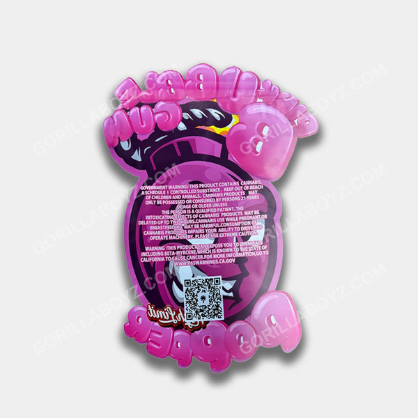 Pink Bubblegum Popper Mylar Bag 16 Oz (1lb)