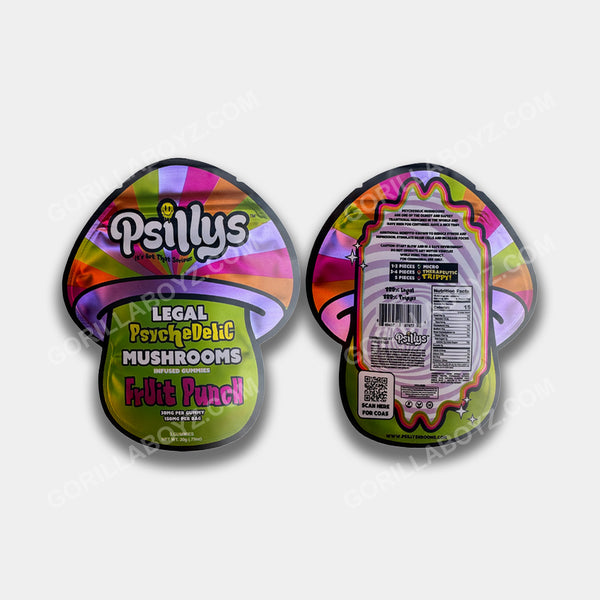 Psillys Fruit Punch 150 mg edibles packaging