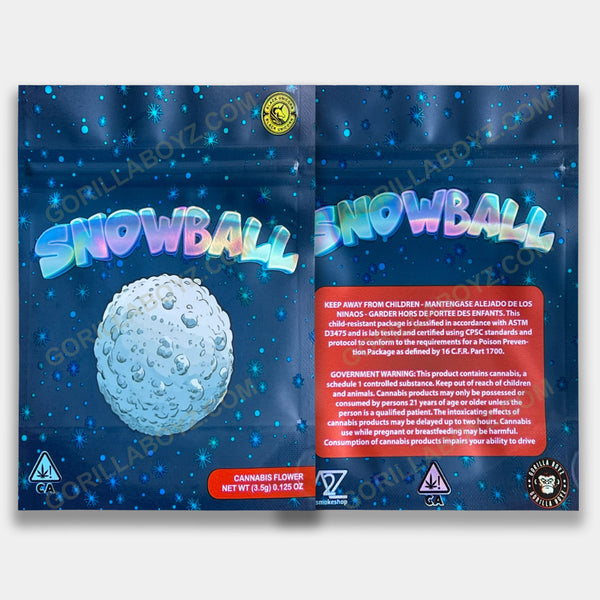 Snow Ball (Design 1) mylar bags 3.5 grams