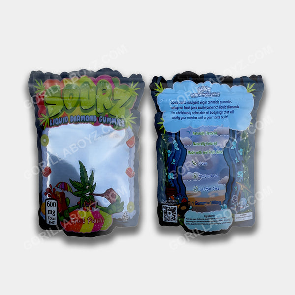 Sourz Fruit Punch 600 mg edibles mylar bags