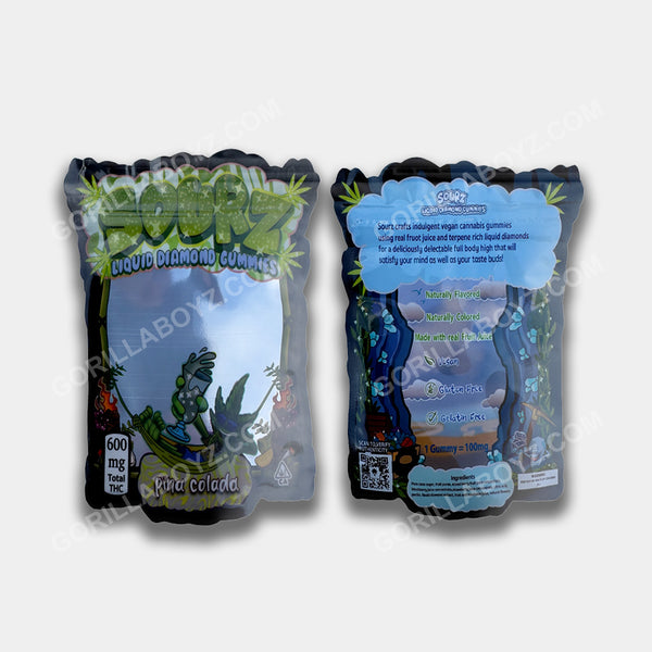 Sourz Pina Colada mylar bag 600 mg edibles packaging