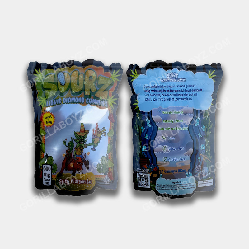 Sourz Spicy Margarita 600 mg edibles packaging mylar bags
