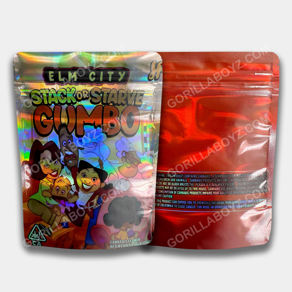 Elm City Stack or Starve Gumbo #3 Mylar Bag 3.5 Grams | Ziplocks