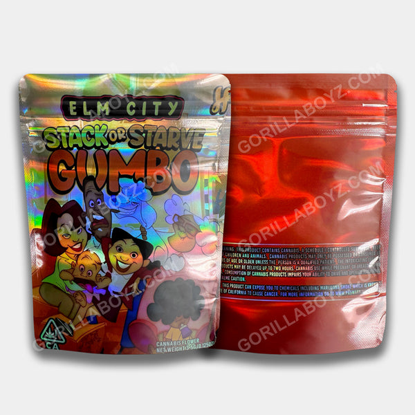 Elm City Stack or Starve Gumbo #3 mylar bags 3.5 grams