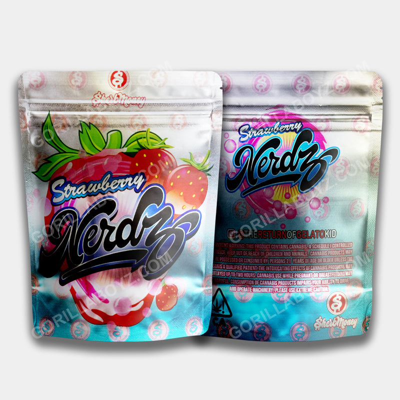 Strawberry Nerdz Holographic mylar bags 3.5 grams