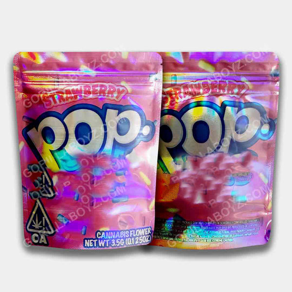 Strawberry Pop Holographic Mylar Bag 3.5 Grams