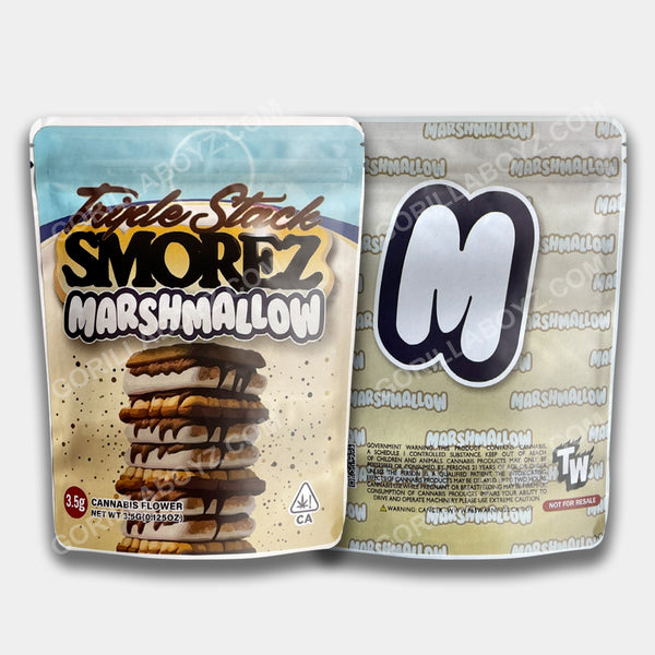 Triple Stack Smorez Marshmallow (Soft Sticker Material)  Mylar Bag 3.5 Grams