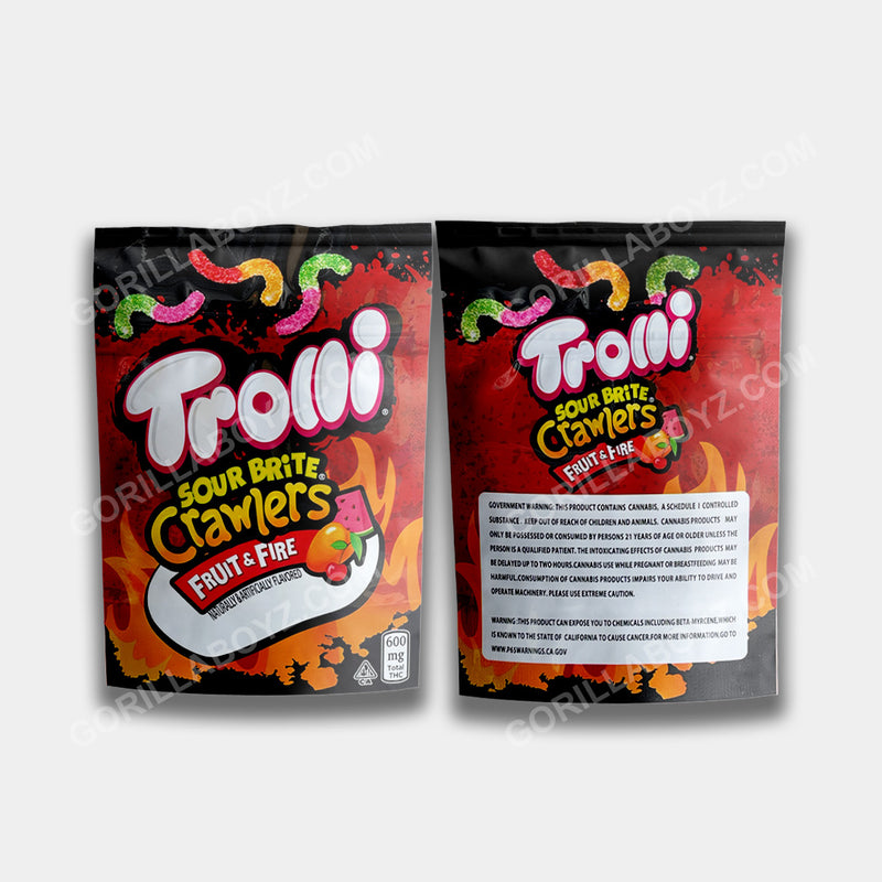 Trolli Sour Brite Crawlers Fruit & Fire mylar bags