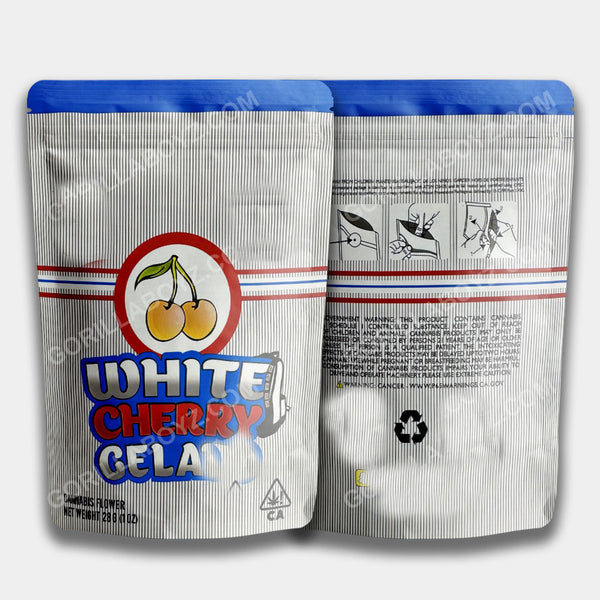 White Cherry Gel Mylar Bag 1 oz