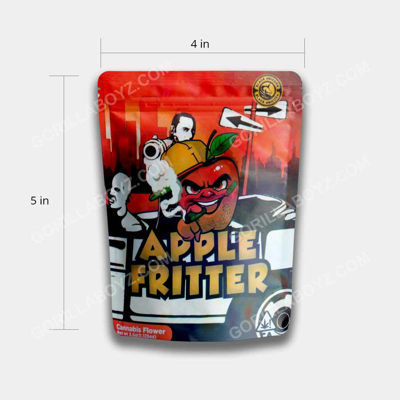 Apple Fritter mylar bags 3.5 grams with holographic