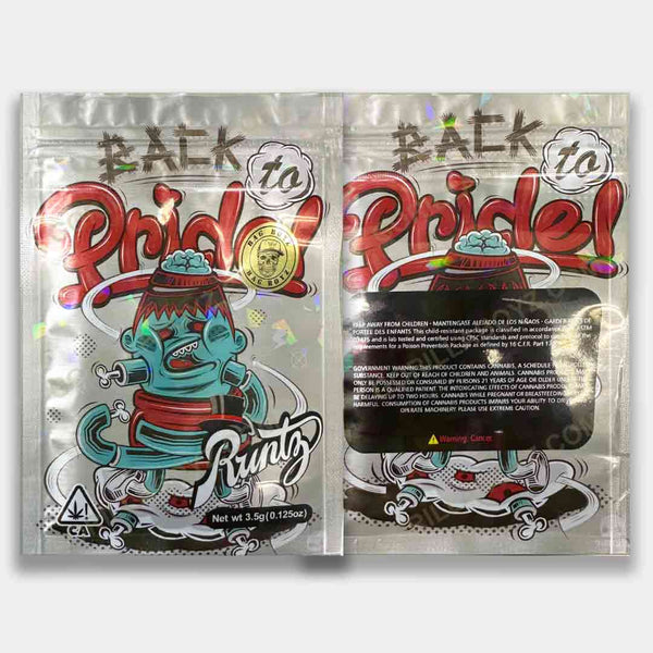 Runtz Back to Pride holographic mylar bags 3.5 grams