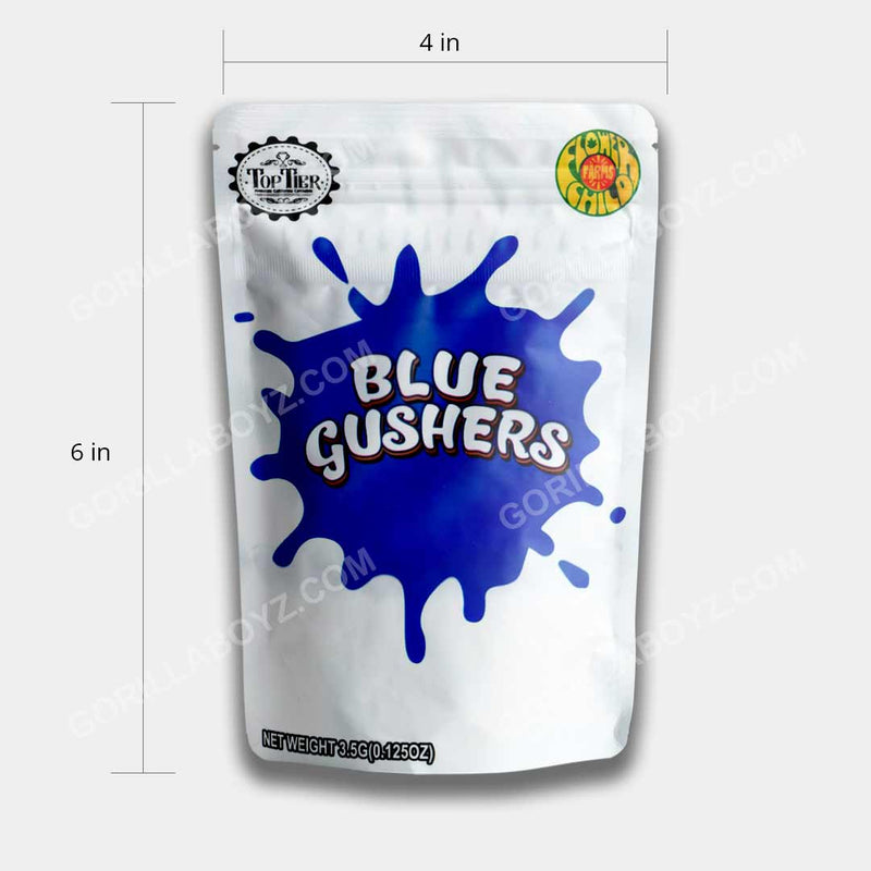 blue gushers mylar bag