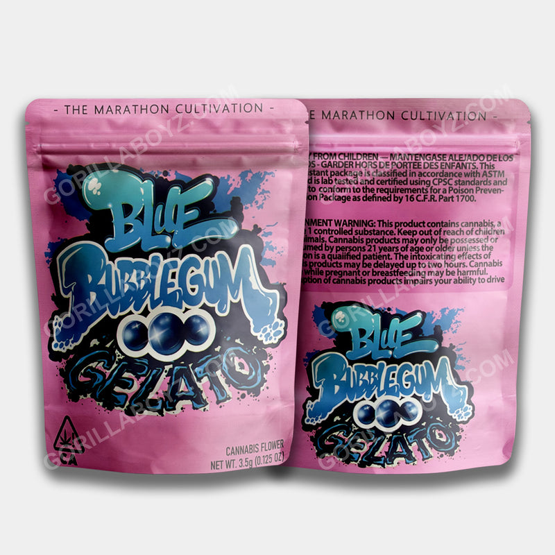 Blue Bubblegum Gelato mylar bags 3.5 grams