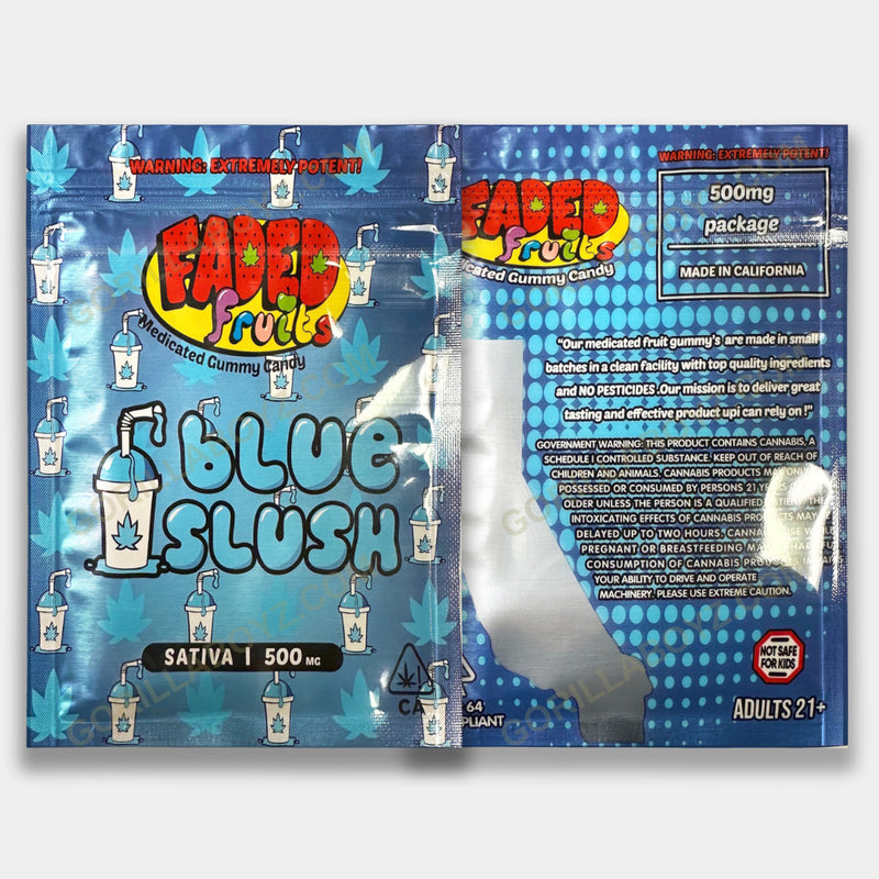 Blue Slush mylar bags 500 mg