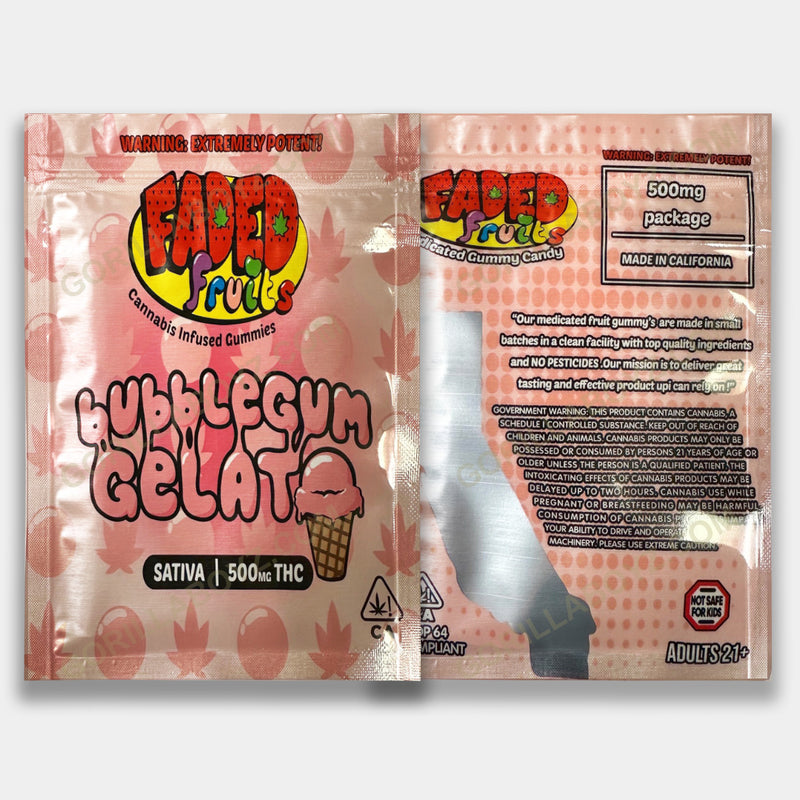 Bubblegum Gelato mylar bags 3.5 grams 