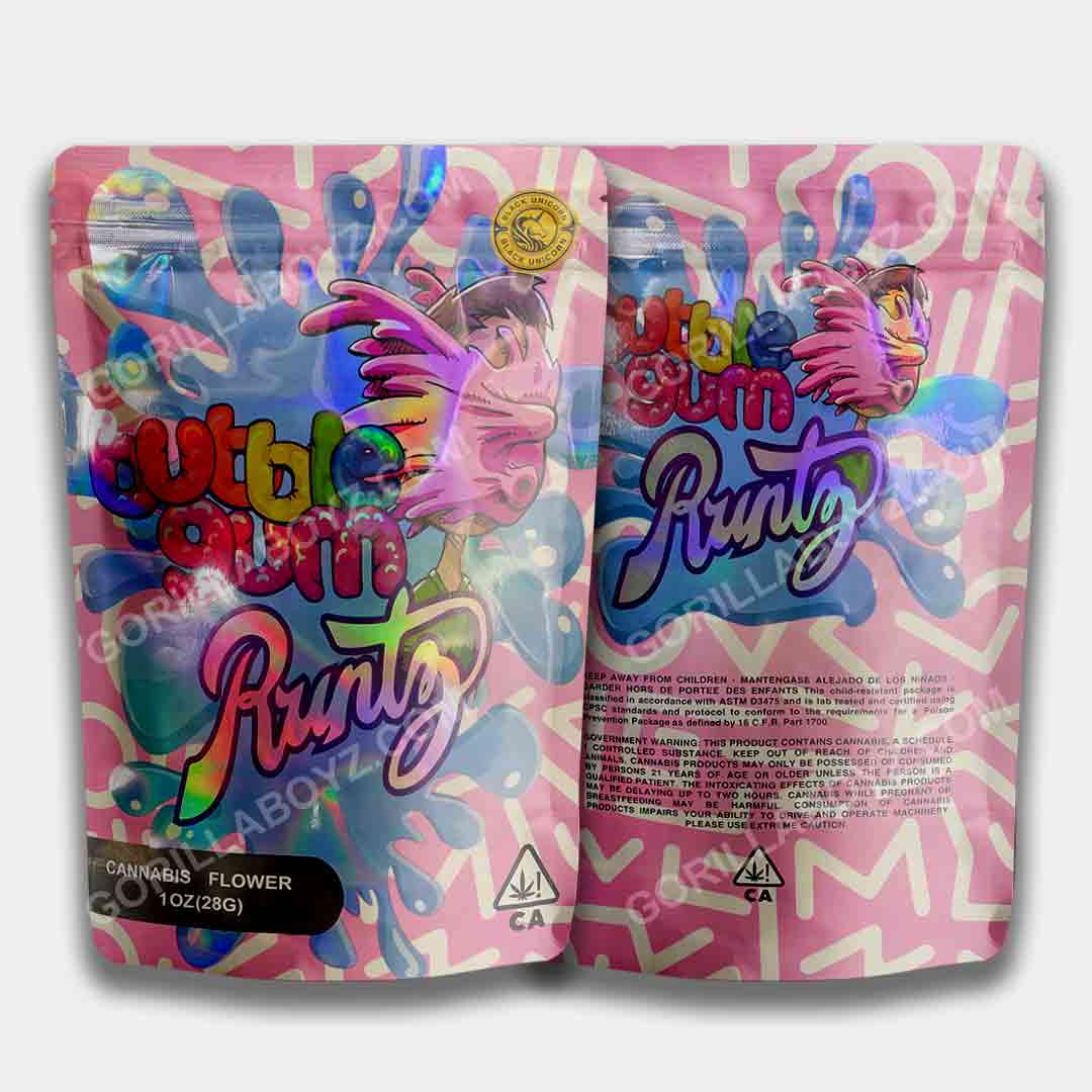 Mylar Bags 1 oz Bubblegum Runtz (holographic) | Maximize Product ...