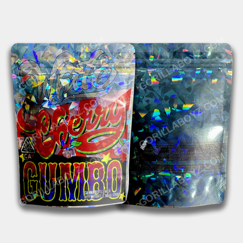 Mylar Bags 3.5 Grams White Cherry Gumbo | Smell-Proof Ziplocks