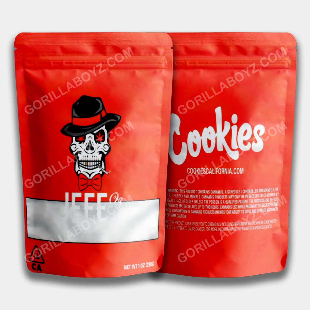 Mylar Bags 1 oz Cookies Jefe Smell Proof Ziplock Packaging Gorilla
