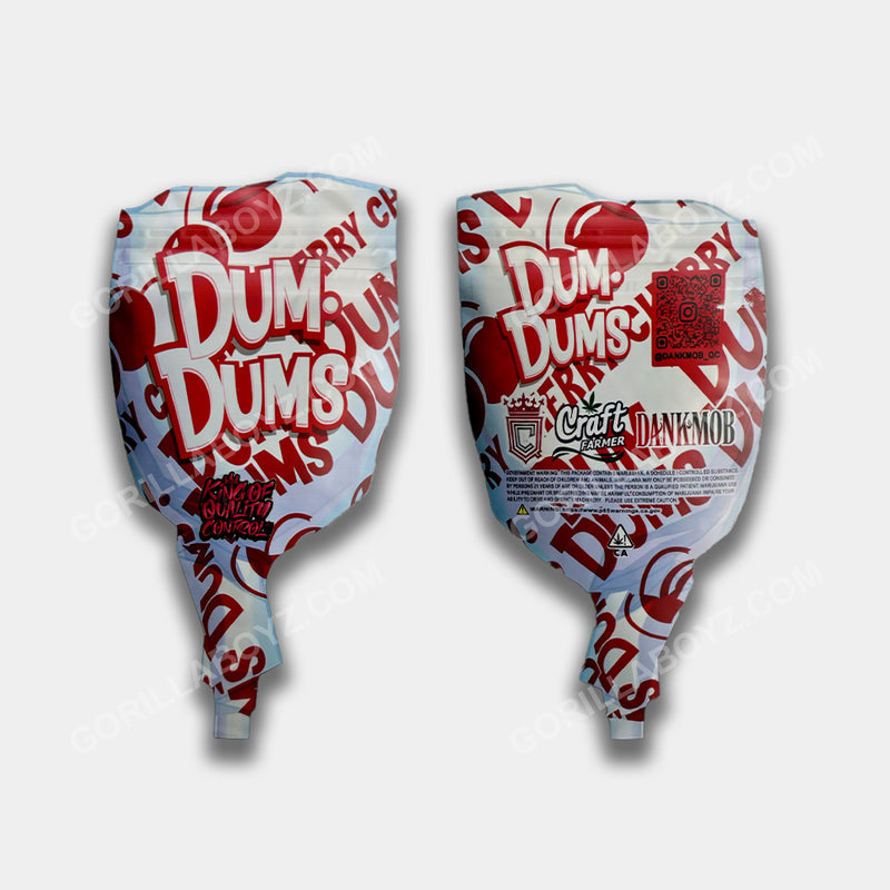 Cherry Dum Dums mylar bags 3.5 grams