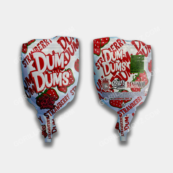 Strawberry Dum Dums mylar bags 3.5 grams