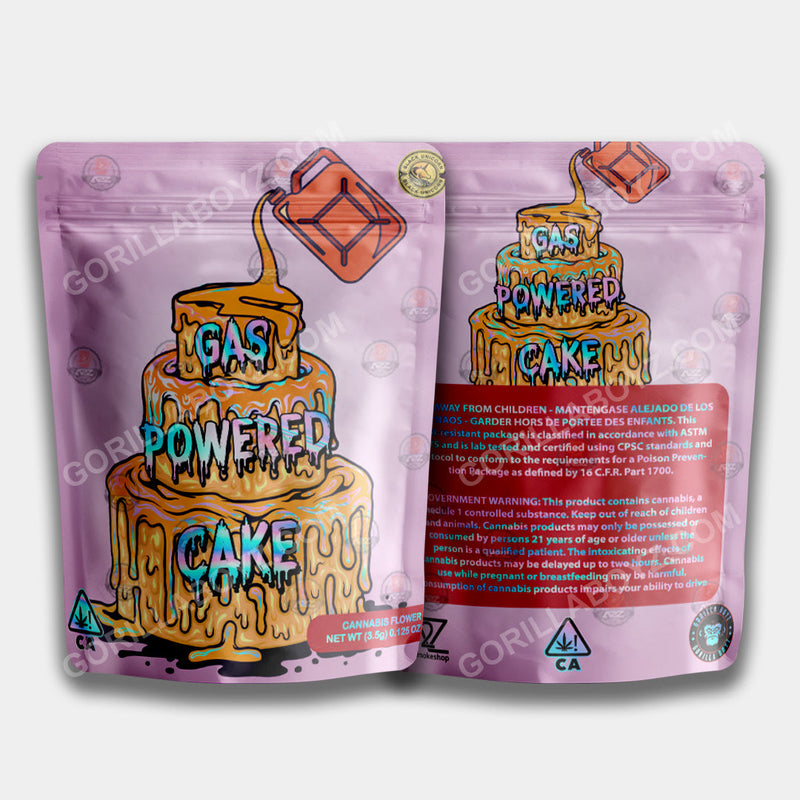 Gas Powered Cake mylar bags 3.5 grams
